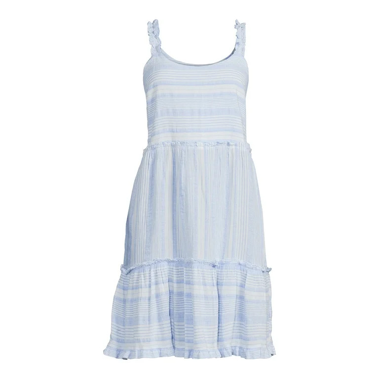 Time and Tru Women's Short Stripe Dress - Walmart.com | Walmart (US)
