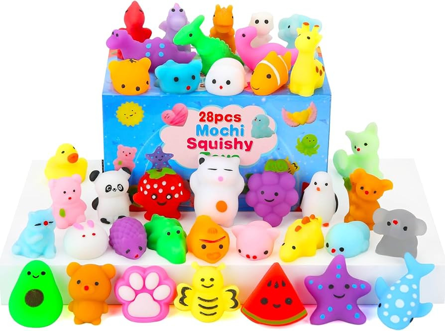 Squishy Toys, 28 Pack Kawaii Squishies and Cards, Gifts for Easter Egg Fillers Basket Stuffers, P... | Amazon (US)