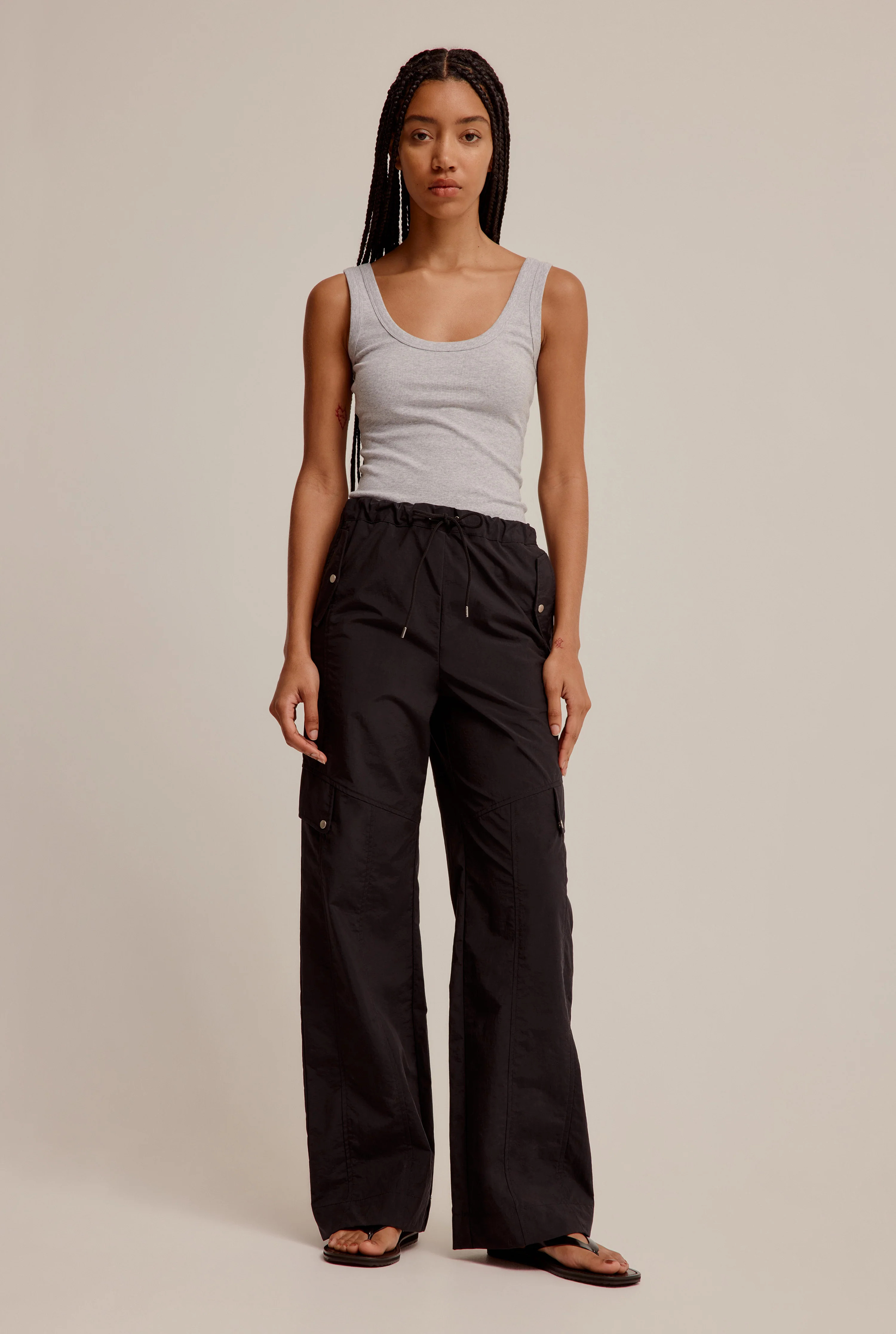 Scoop Neck Straight Hem Rib Tank | Venroy AU