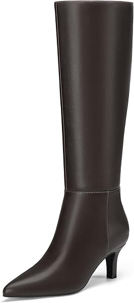 Knee High Boots Women Kitten Heel Tall Fall Boots with Side Zipper | Amazon (US)