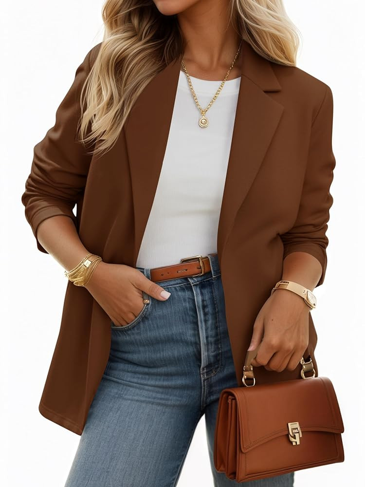 Cicy Bell Womens Casual Knit Blazer Long Sleeve Open Front Blazers Stretchy Work Office Suit Jack... | Amazon (US)