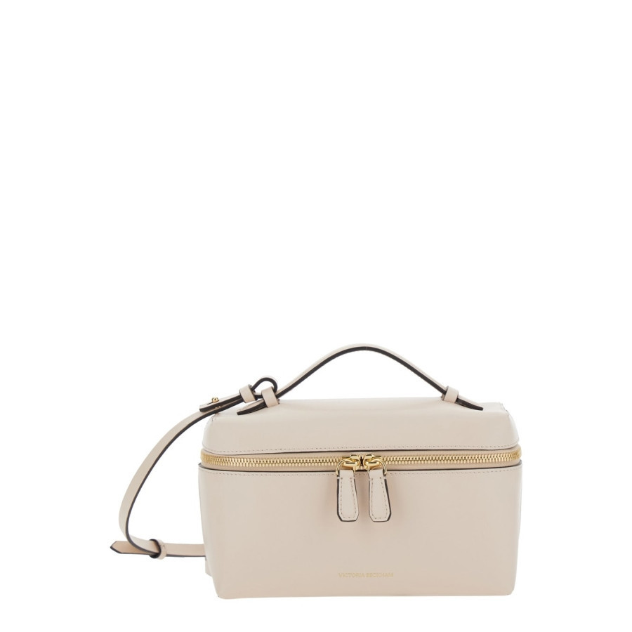 Victoria Beckham Vanity Pale Pink Crossbody Bag With Adjustable Strap And Logo Lettering On The Front In Leather Woman | Jomashop.com & JomaDeals.com