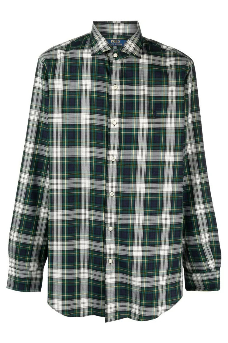 Classic Cotton Plaid Shirt With Button-Down Collar And Design | Shop Simon
