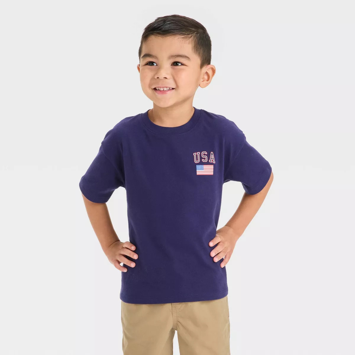 Toddler Boys' 4th of July USA T-Shirt - Cat & Jack™ Navy Blue | Target