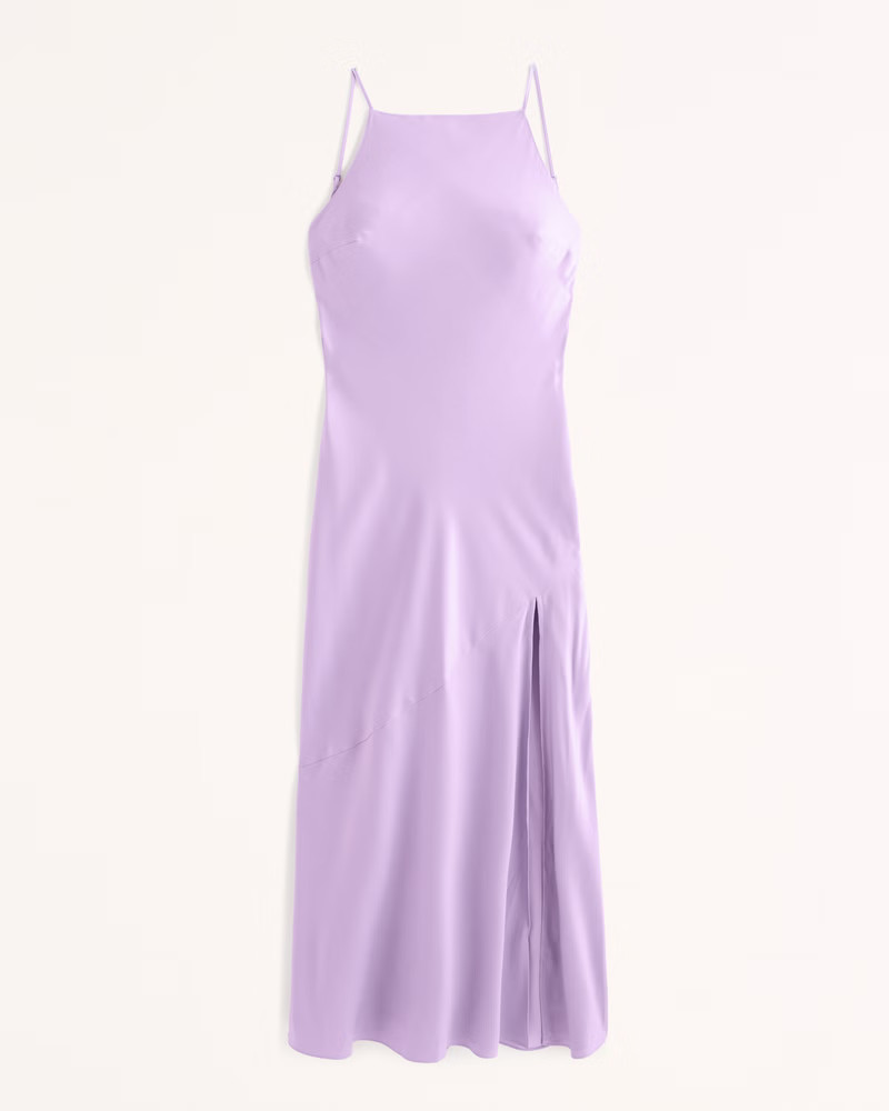 Women's Satin Low Back Maxi Dress | Women's Clearance | Abercrombie.com | Abercrombie & Fitch (US)
