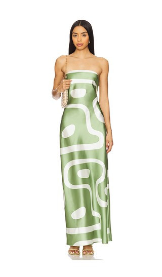Shona Dress in Green Abstract Print | Revolve Clothing (Global)