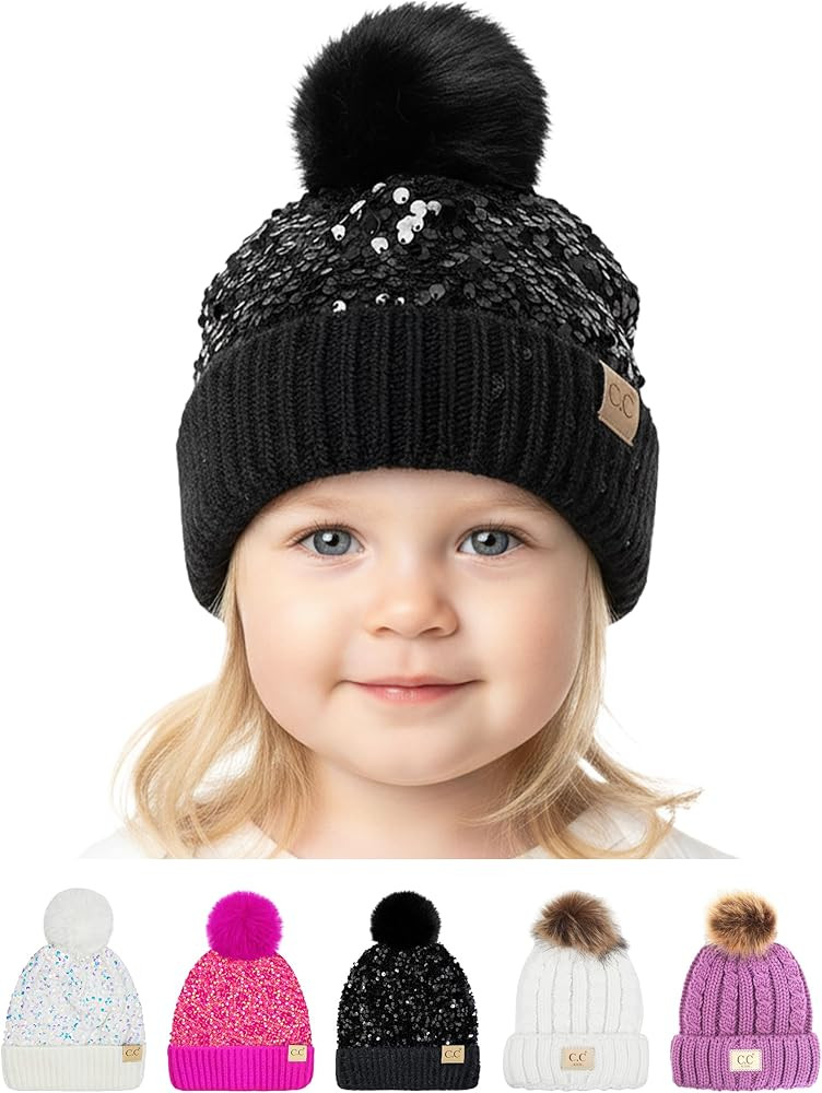 Funky Junque Toddler Pom Beanie – Kids Winter Hat for Ages 1–4, Baby Boy & Girl Knit Beanies,... | Amazon (US)