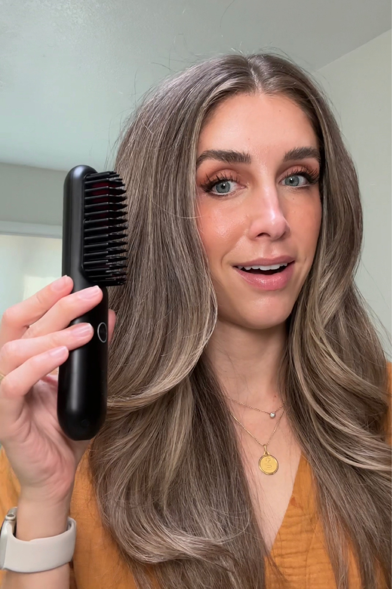 Cordless portable hairbrush straightener! This little guy is amazing! 

#LTKbeauty