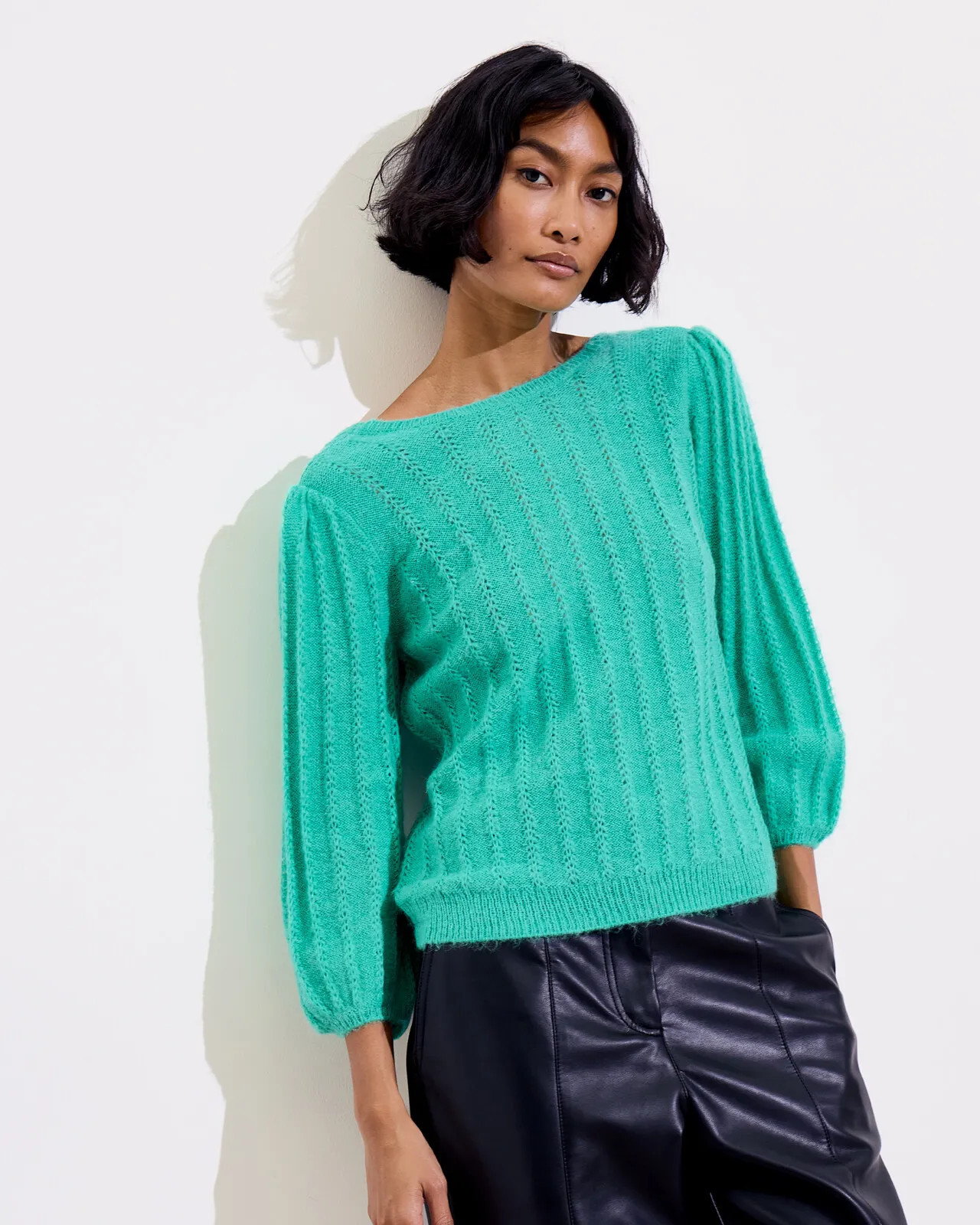 Green V-Back Knitted Sweater | Oliver Bonas US | Oliver Bonas (Global)