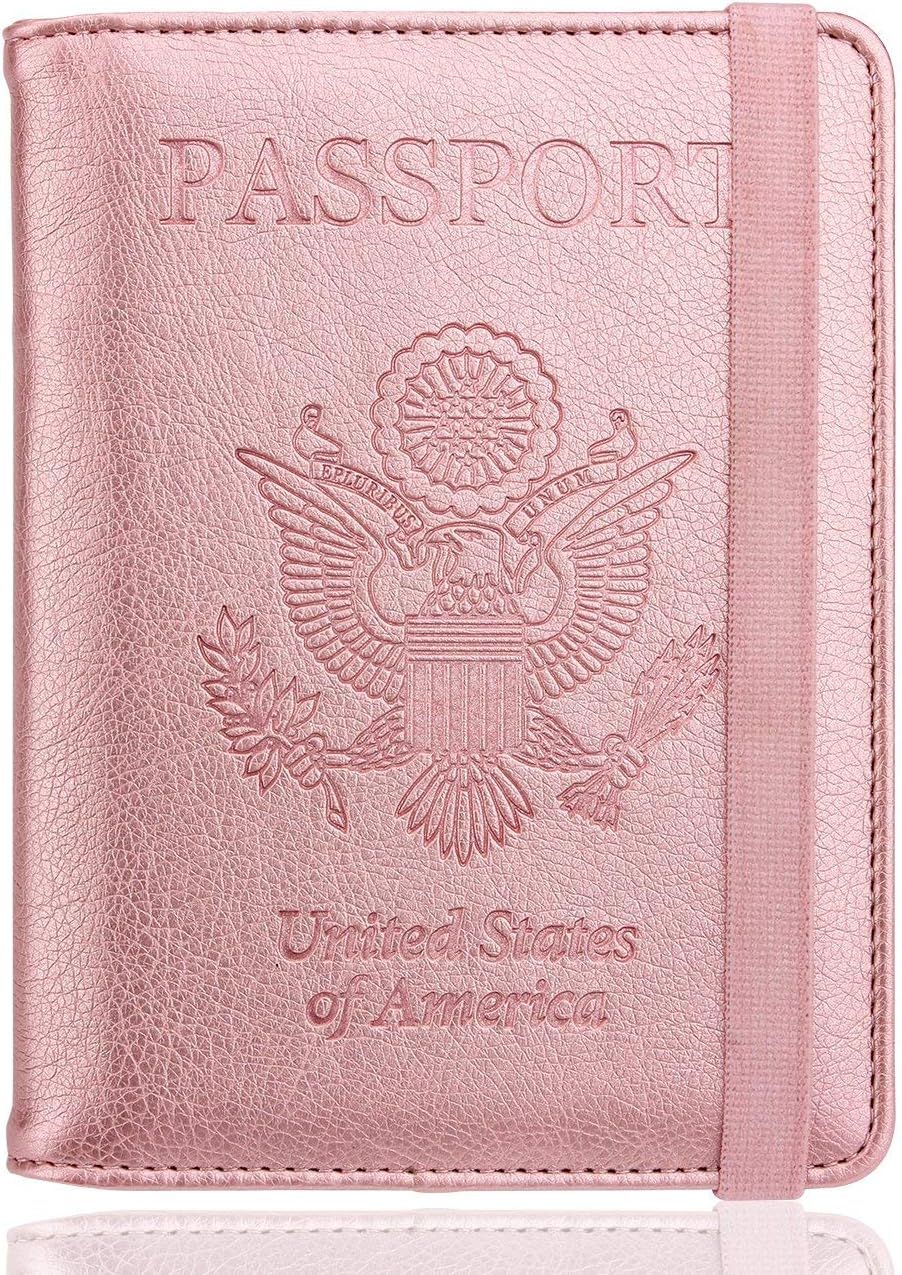 WALNEW RFID Passport Holder Cover Wallet for Women Men, PU Leather Card Holder Passport Case Trav... | Amazon (US)