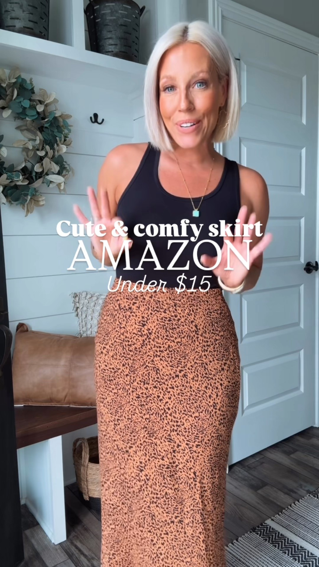How cute is this comfy skirt that is sooo versatile?!?! It comes in solid colors as well and is under $15!!!!
⬇️⬇️⬇️
Skirt size small 
Tank medium 
Vest small
Tee size smalll

#LTKStyleTip #LTKFindsUnder50 #LTKSaleAlert