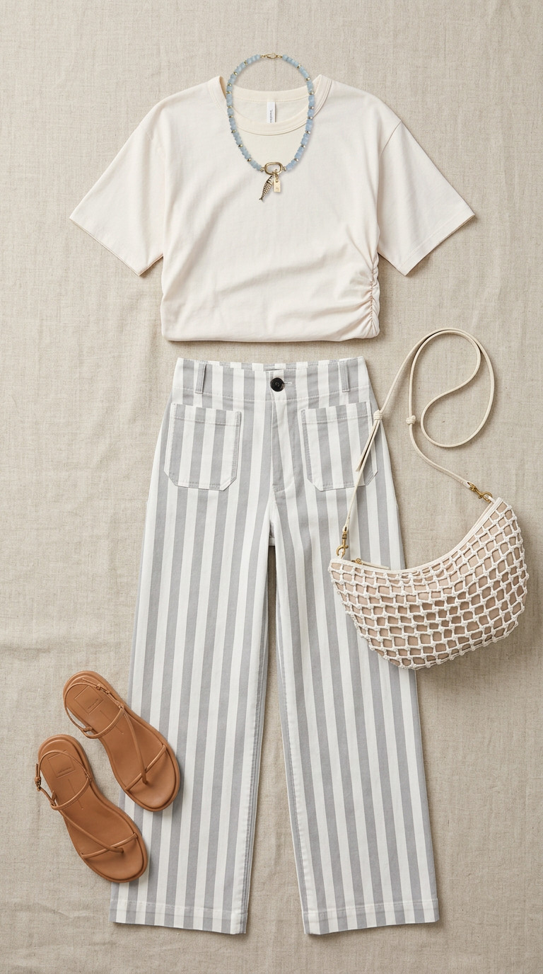 A fun coastal look with the viral Collette pants from Anthropologie. Summer outfits over 40 

 #LTKmomlife #LTKOver40 #LTKMidsize