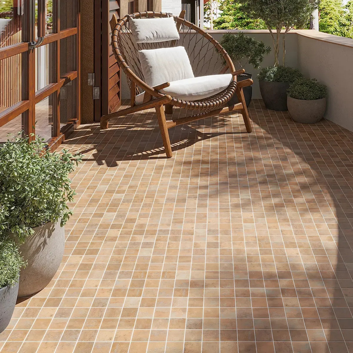 Sagrada Recycled Glass Copper Square Mosaic Tile | Tile Club | Tile Club