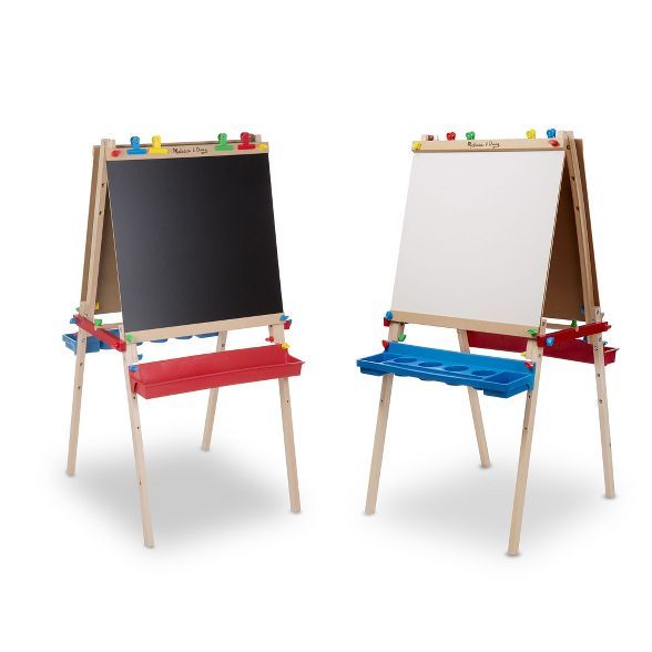 Melissa & Doug Deluxe Standing Art Easel - Dry-Erase Board, Chalkboard, Paper Roller | Target