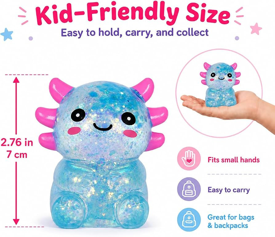 Axolotl Squishy Stress Ball, Soft TPR Fidget Toy for Kids Adults | Amazon (US)