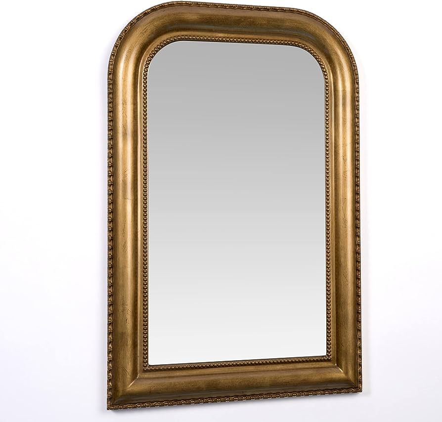 Amazon.com: Hamilton Hills 20" x 30" Classic Gold Framed Rich Framed Top Round Corner Mirror | Th... | Amazon (US)