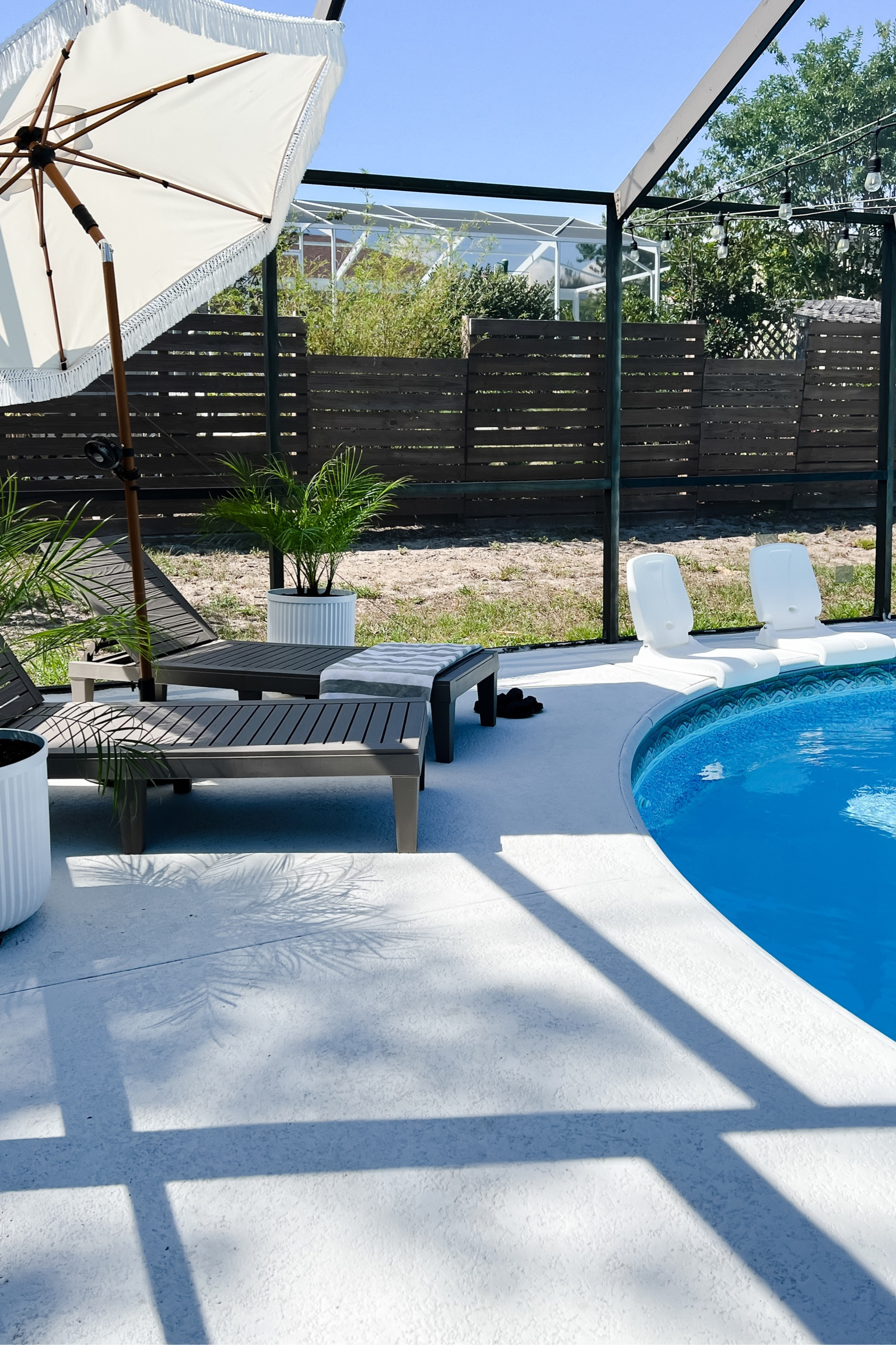 Our outdoor pool oasis 🌴 ✌🏼 

#LTKhome #LTKfamily #LTKSeasonal