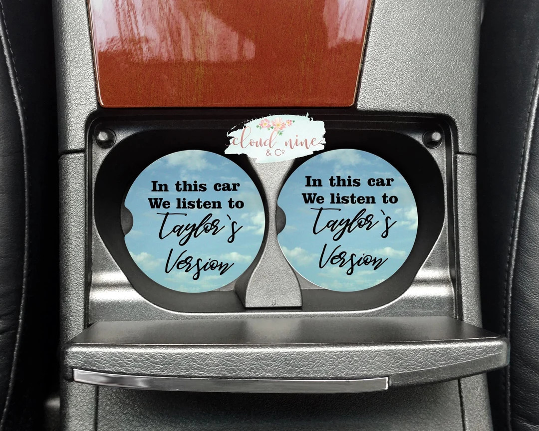 In This Car We Only Listen to Taylors Version Car Coasters, Rubber Car Coasters, Car Accessories,... | Etsy (US)