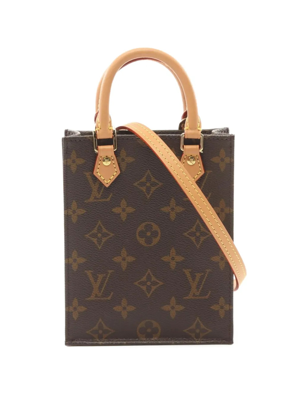 Louis Vuitton Pre-Owned 2020 Petite Sac Plat monogram tote bag - Brown | Farfetch Global