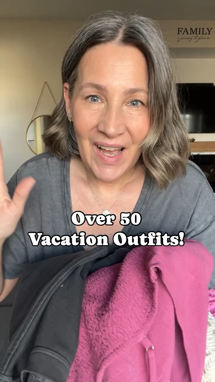 Vacation outfits over 50😊
American Eagle Pants - sized down to and 8 short , very stretchy.
Aerie Crew Sweatshirt- small ( oversized)
SHEIN - coverup, large 
Cupshe bathing suits - both large 
Amazon Jumpsuit - size medium 

#LTKover40 #LTKVideo #LTKmidsize