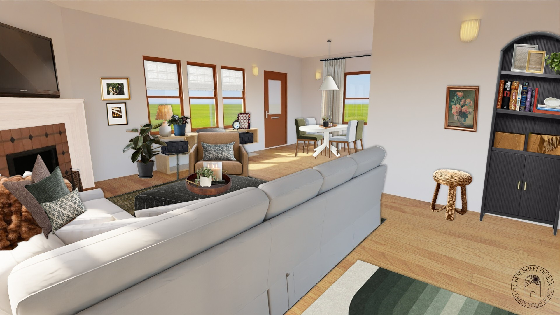 Cozy Living Room, Eating Area, and Play area with Green and Mauve Accents 

 #LTKHome #LTKKids #LTKFamily