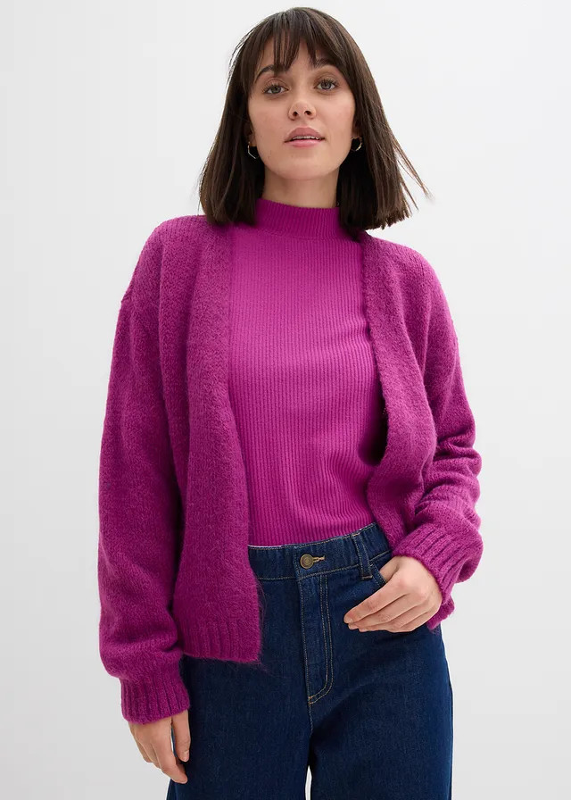 Oversized vest, cropped donkerfuchsia | Bonprix NL (Influencer)