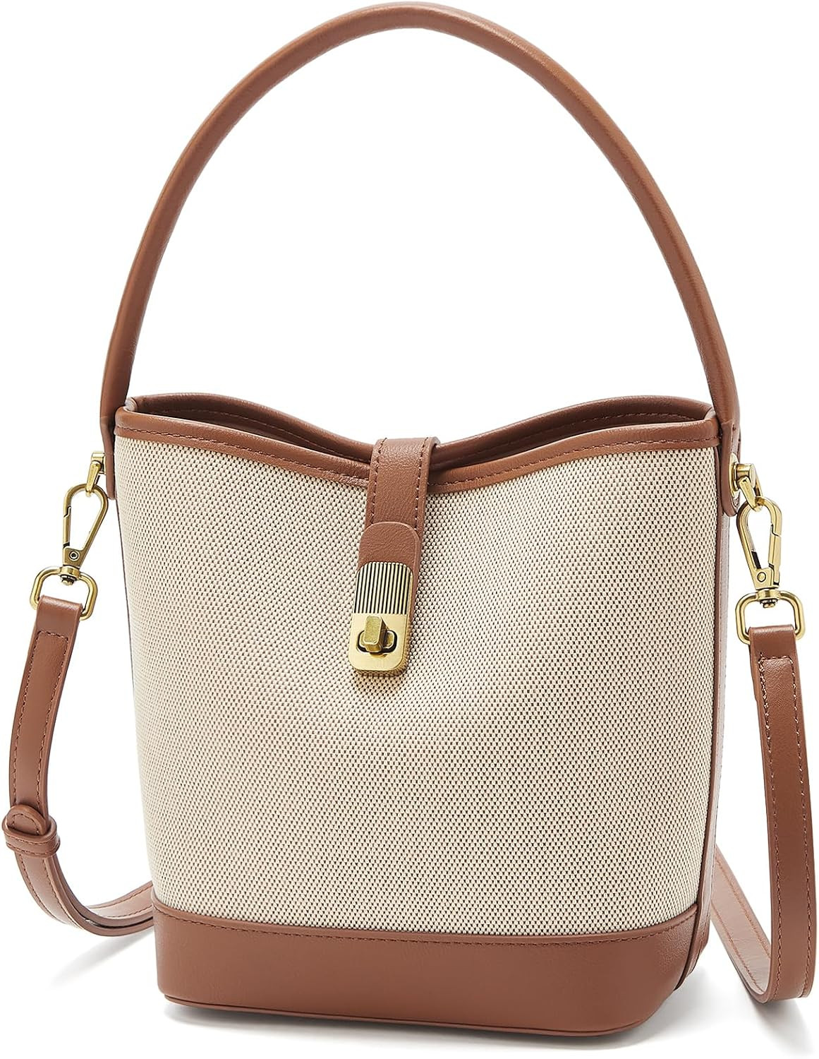 FOXLOVER Coated Canvas Bucket Bags for Women Crossbody Purses | Amazon (US)