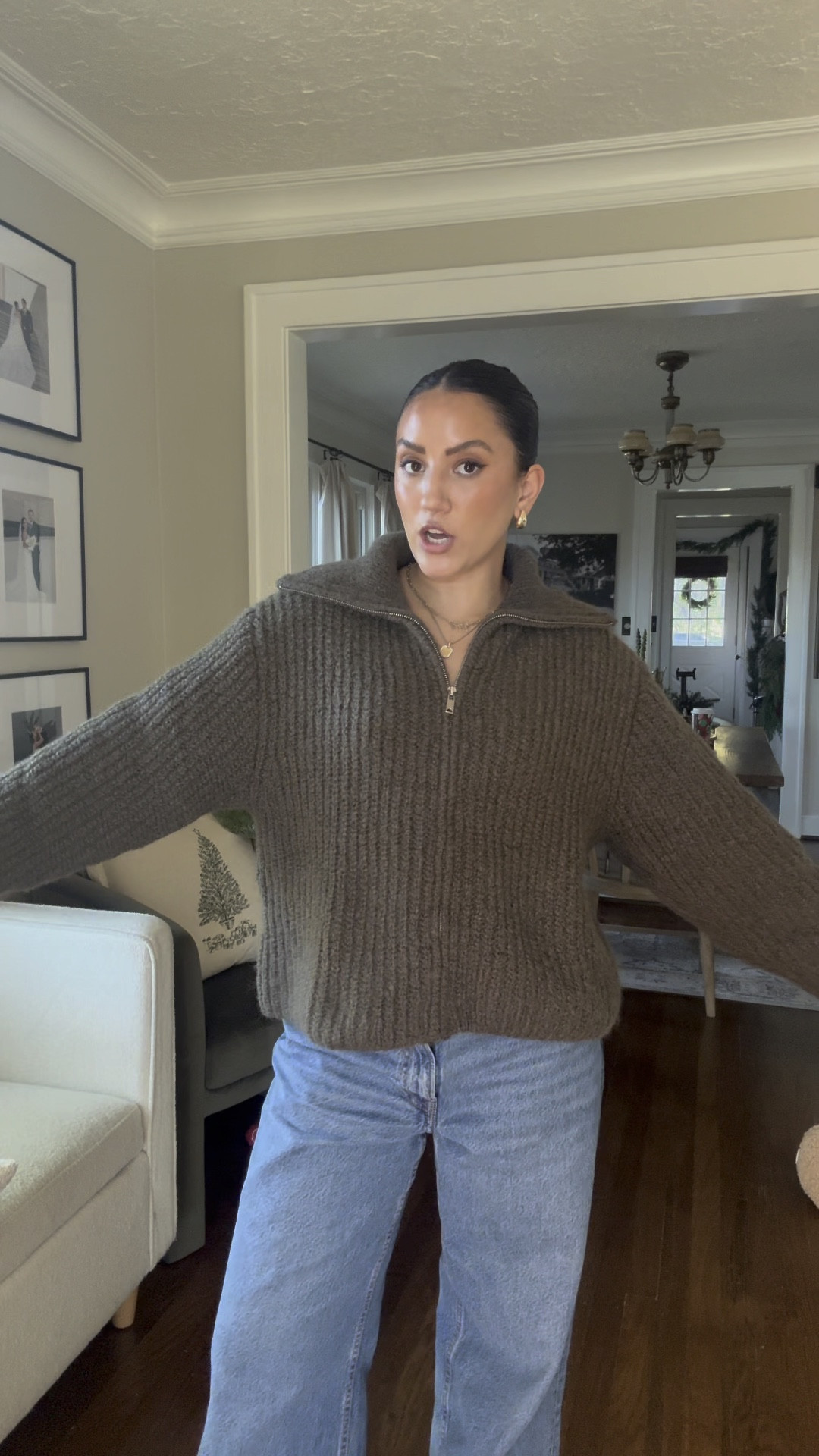 Sweater- small
Jeans- 27 short

#LTKSeasonal #LTKFindsUnder50 #LTKVideo