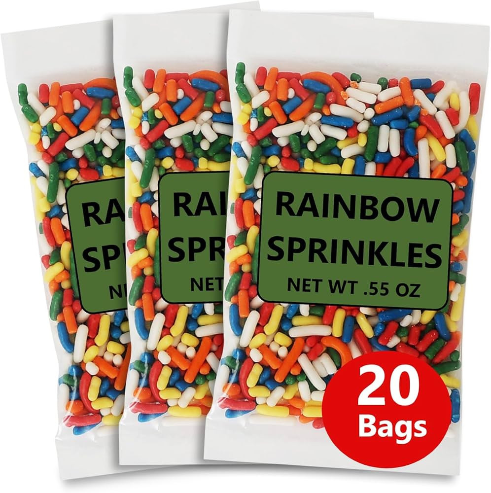 Rainbow Sprinkles in Individual Portion Packets - Ready-to-Use Colorful Sprinkles for Cake Decora... | Amazon (US)