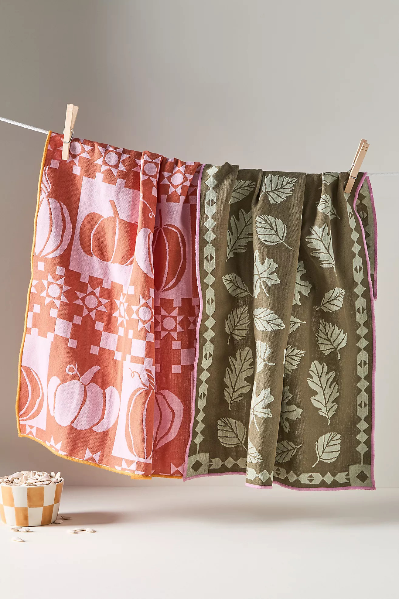 Pumpkin Jacquard Dish Towels, Set of 2 | Anthropologie (US)