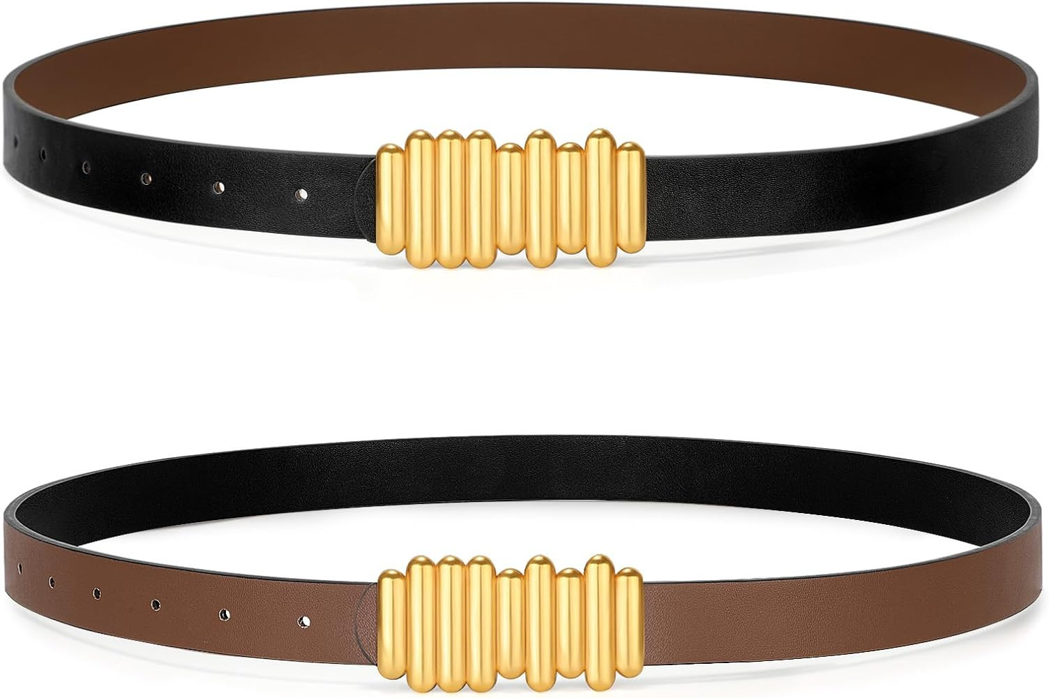 WHIPPY Women's Leather Belt for Jeans Pants Dresses Two-in-One Ladies Reversible Waist Belt with ... | Amazon (US)