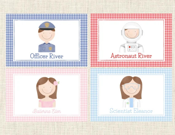 Personalized Career Portrait Placemat TWO sided Watercolor Faces | Etsy (US)