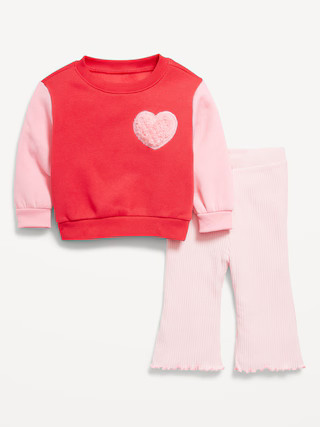 Cozy Fleece Embroidered Patch Sweatshirt and Leggings Set for Baby | Old Navy (US)
