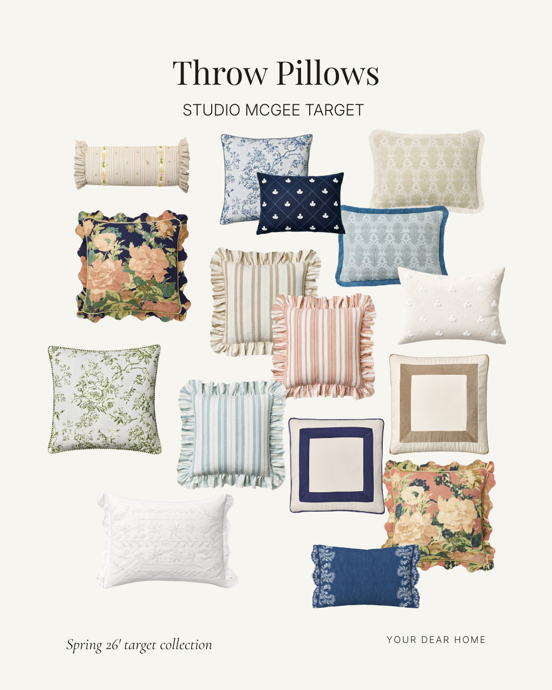 NEW Studio McGee Target Spring 2026 Collection Throw Pillows are ADORABLE!
They are releasing 12/28 online, SAVE this post to shop sooon! 

 #LTKSeasonal #LTKHome