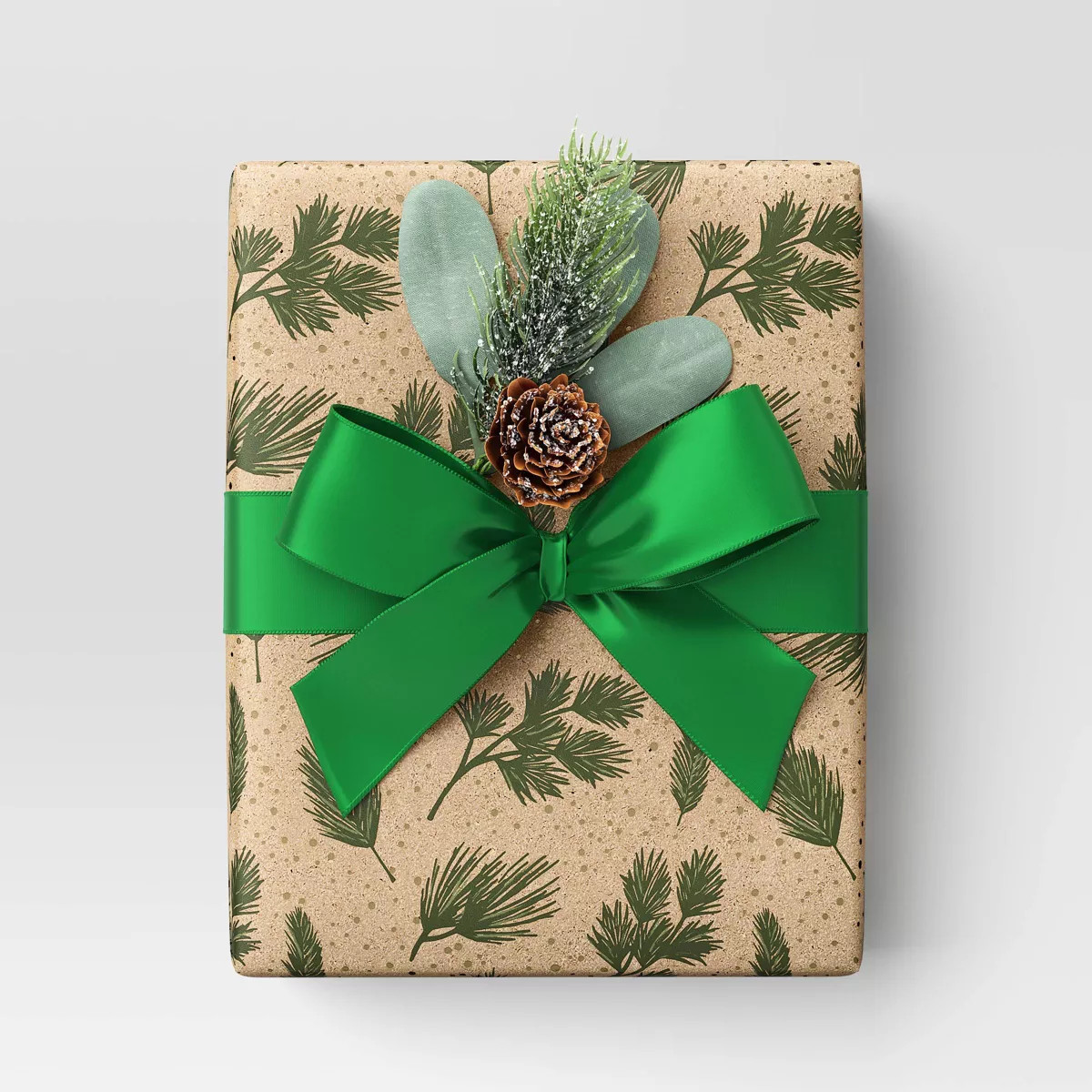 25 sq ft Pine Sprigs Christmas Gift Wrap Brown - Wondershop™ | Target