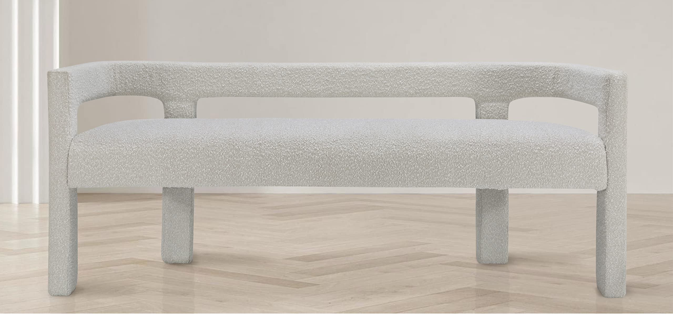 Meridian Furniture Athena Collection Modern | Contemporary Boucle Fabric Upholstered Bench, 66.5"... | Amazon (US)