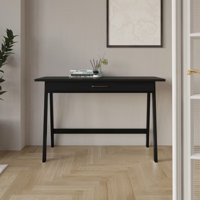 Home Design Serafina Wooden Writing Desk, Black | Target