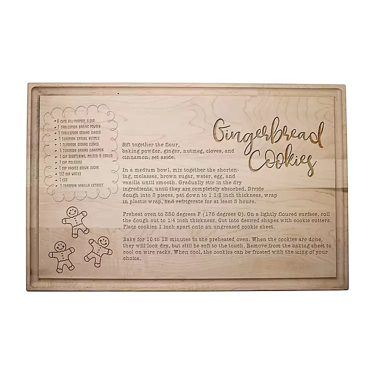 Gingerbread Cookies Maple Cutting Board | Kirkland's Home