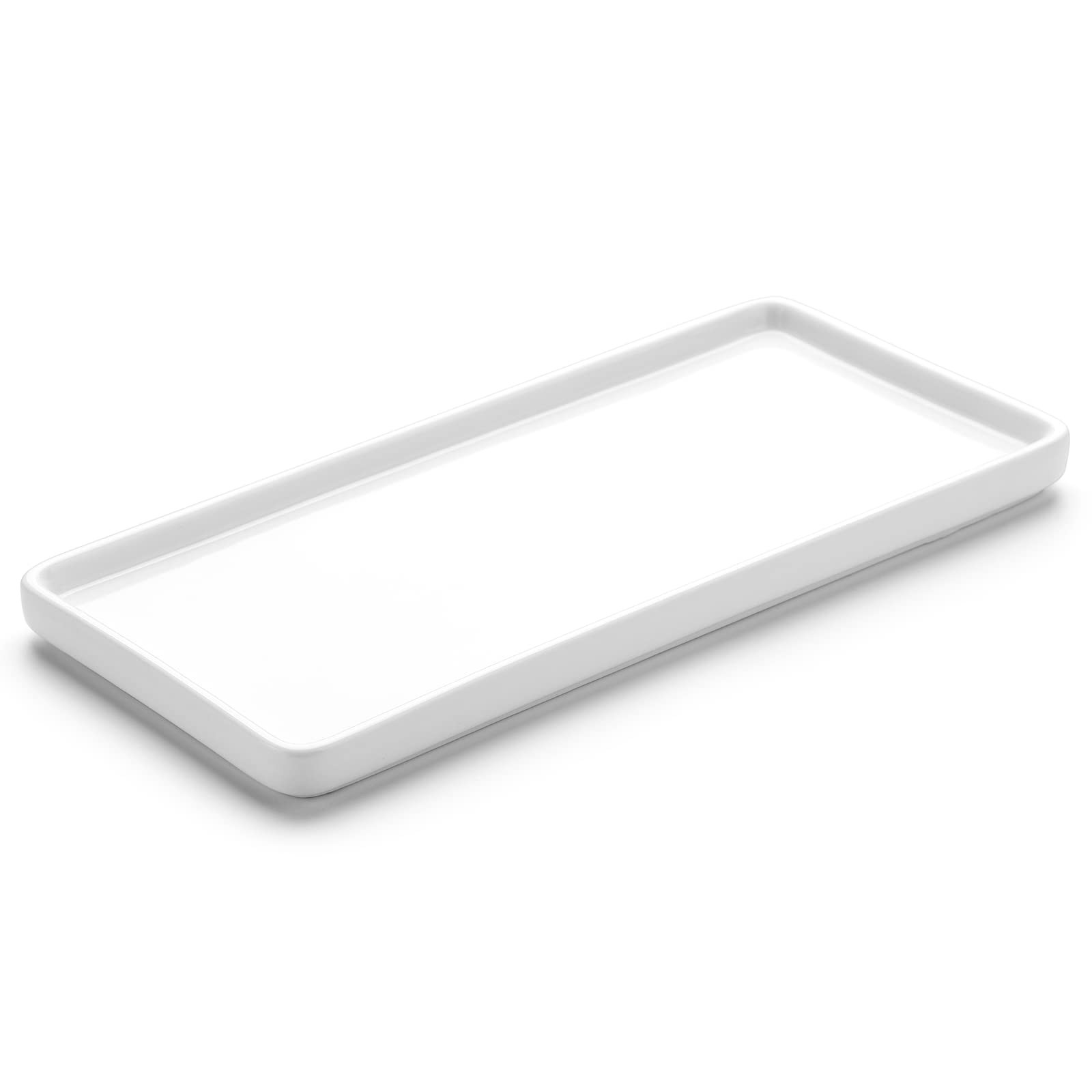 8" Bathroom Tray for Counter - Ceramic Vanity Tray for Bathroom - Small Rectangle Ceramic Tray - ... | Amazon (US)