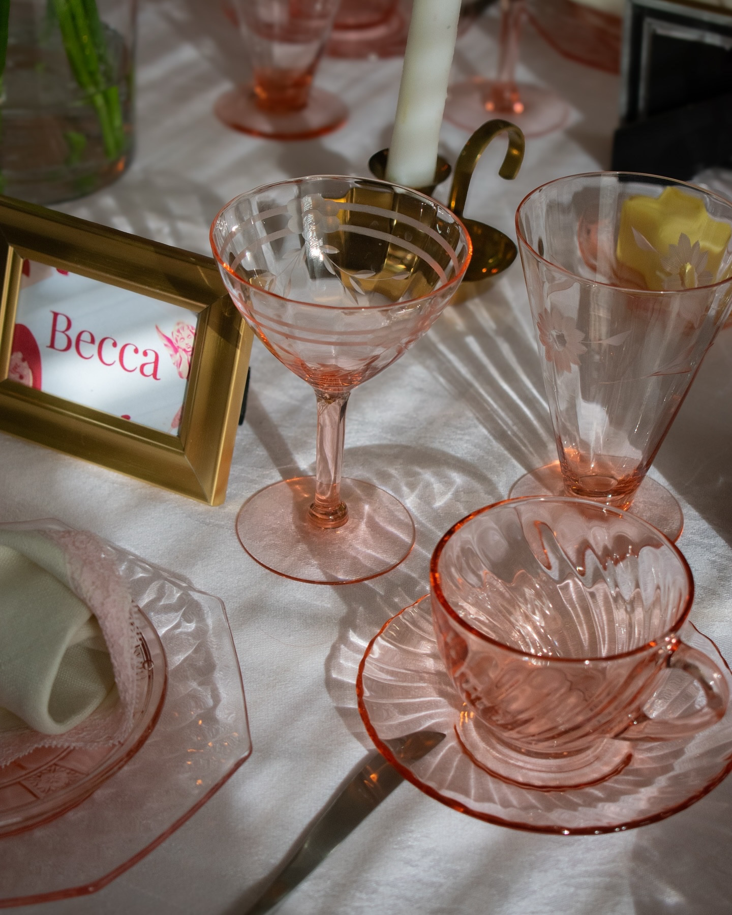 Happy Valentine’s Day Weekend ✨

However you’re celebrating - just promise me you’ll use the fun fancy glasses! Don’t be afraid to take out that special China or those dainty flutes hiding in the back of your cabinet! 

Celebrating in sustainable style + sending love from us to you! 

Xo Meg + Ry ✨

#valentinesday #galentinesday #valentine #galentine #vintagestyle #vintage #tablescape #pink #pinkglass #vintagetablescape #depressionglass