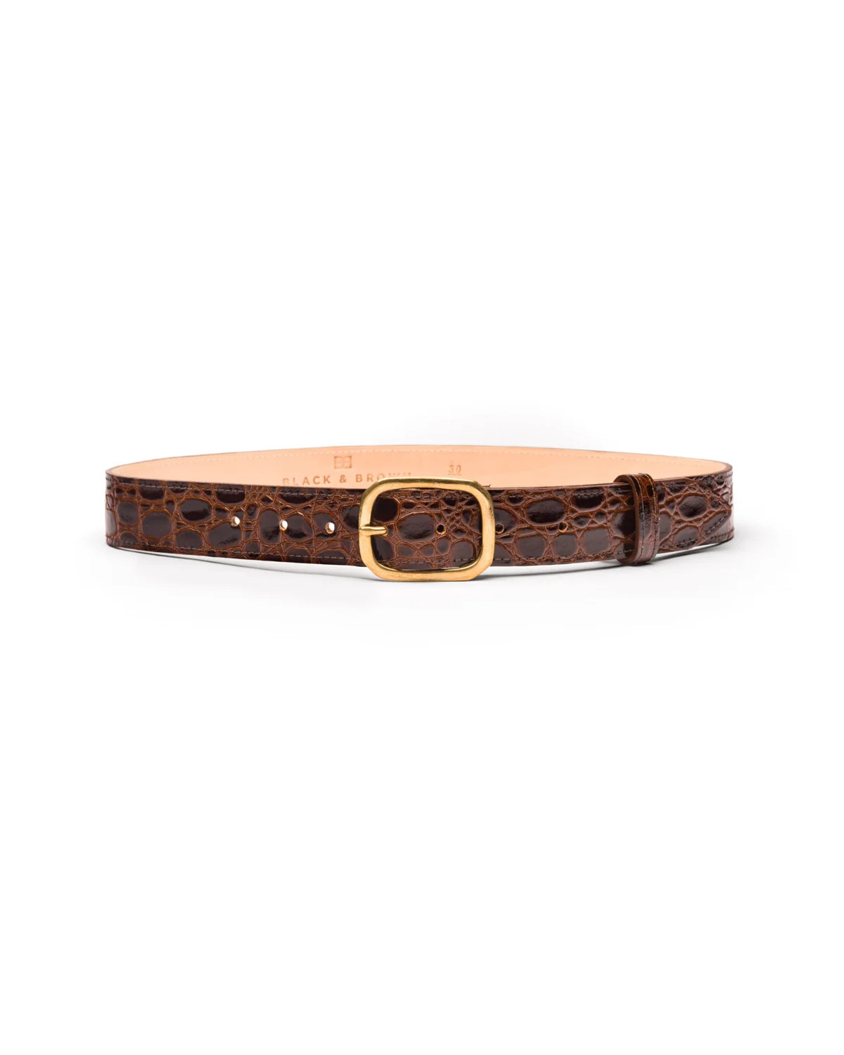Isabella brown croc leather waist belt | Black & Brown London