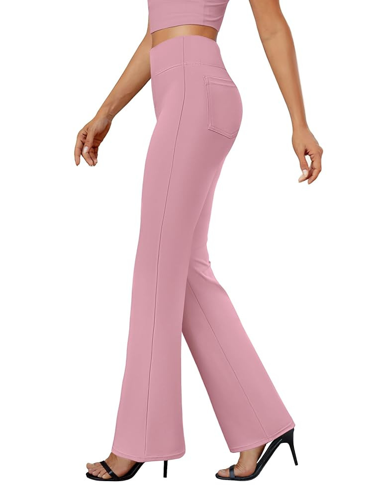 Womens Bootcut Dress Pants Business Casual Work Pants with Pockets High Waist Stretchy Trousers P... | Amazon (US)