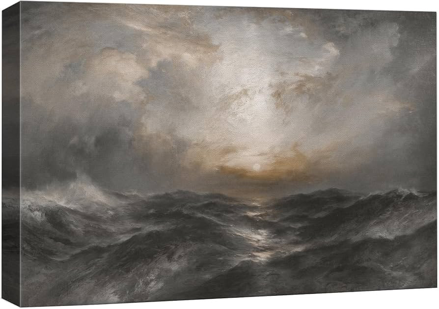 wall26 Canvas Print Wall Art Tempestuous SeasDramatic Ocean Storm Illustrations Fine Art Traditio... | Amazon (US)