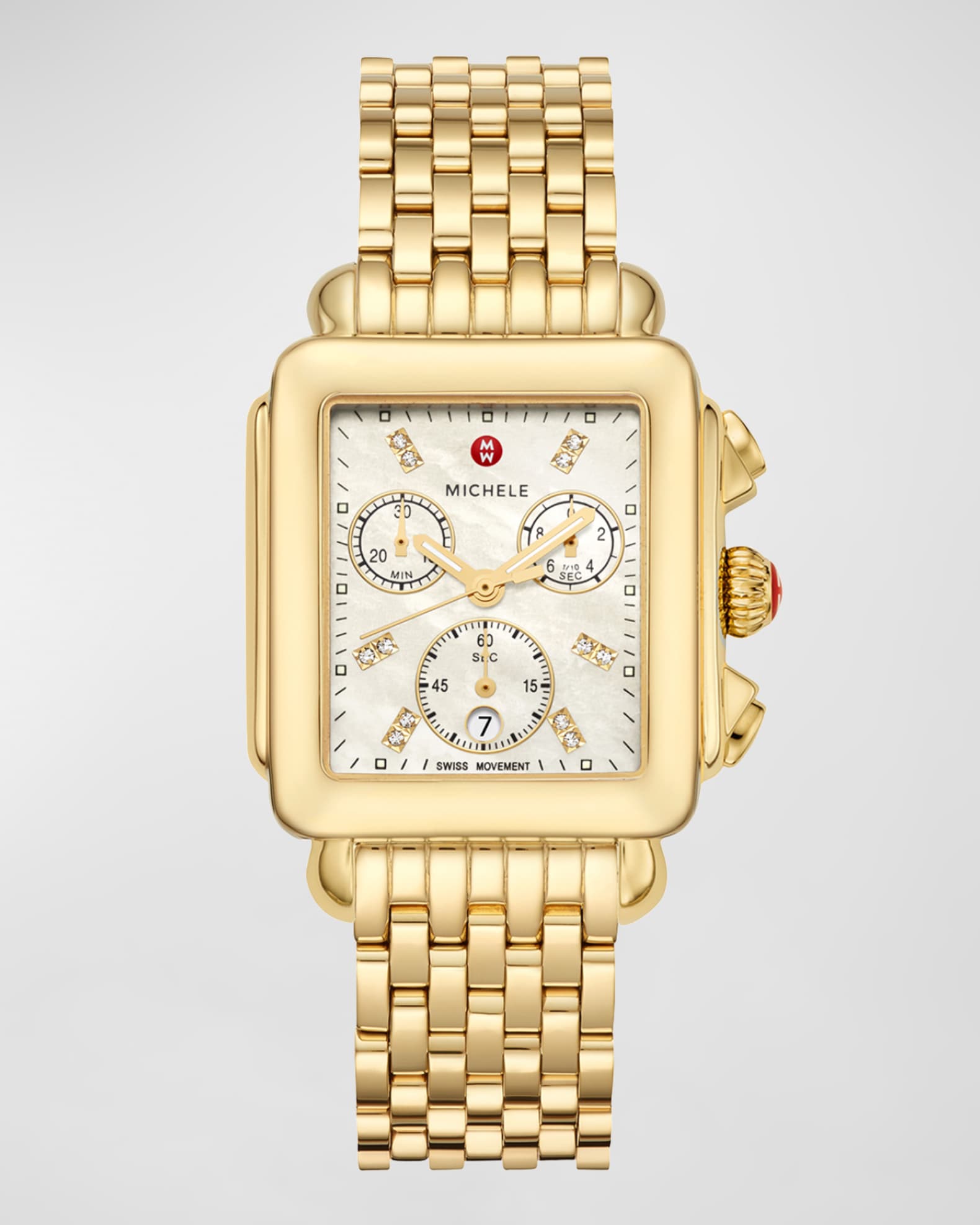 Deco Gold-Tone Diamond Dial Watch | Neiman Marcus
