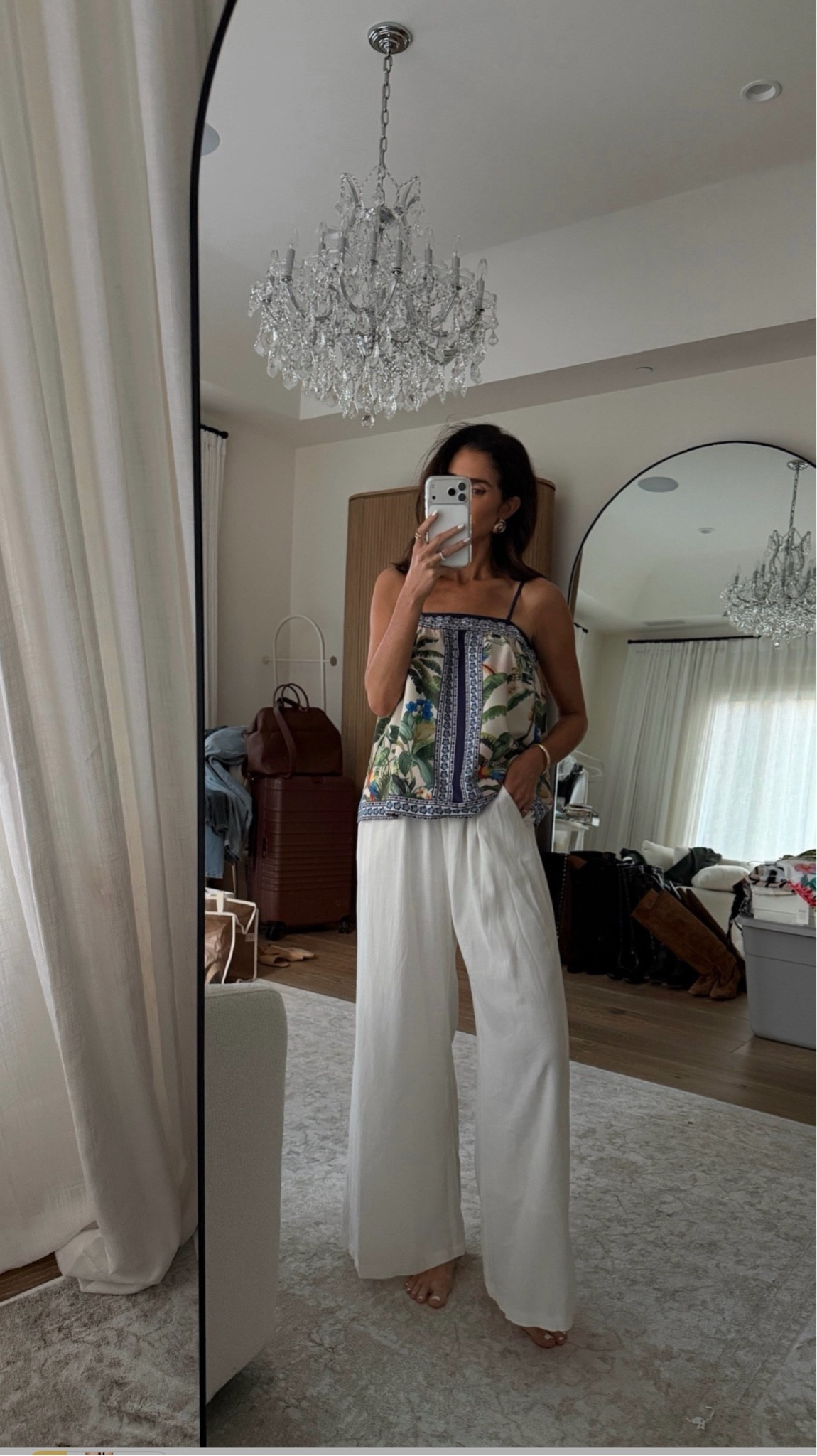 This top is definitely giving farm Rio vibes without the price tag! Styled it here with linen pants from a matching set I love. I’m just shy wearing the size small #stylinbyaylin #aylin #matchingset 

 #LTKgrwm #LTKootd #LTKSeasonal