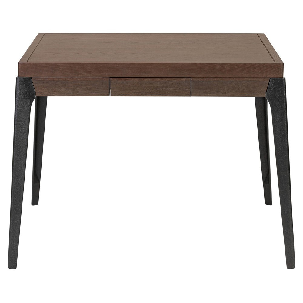 District Modern Classic Brown Oak Mahjong Game Table | Kathy Kuo Home