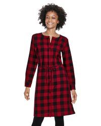Womens Matching Family Buffalo Plaid Shirt Dress - classicred | The Children's Place