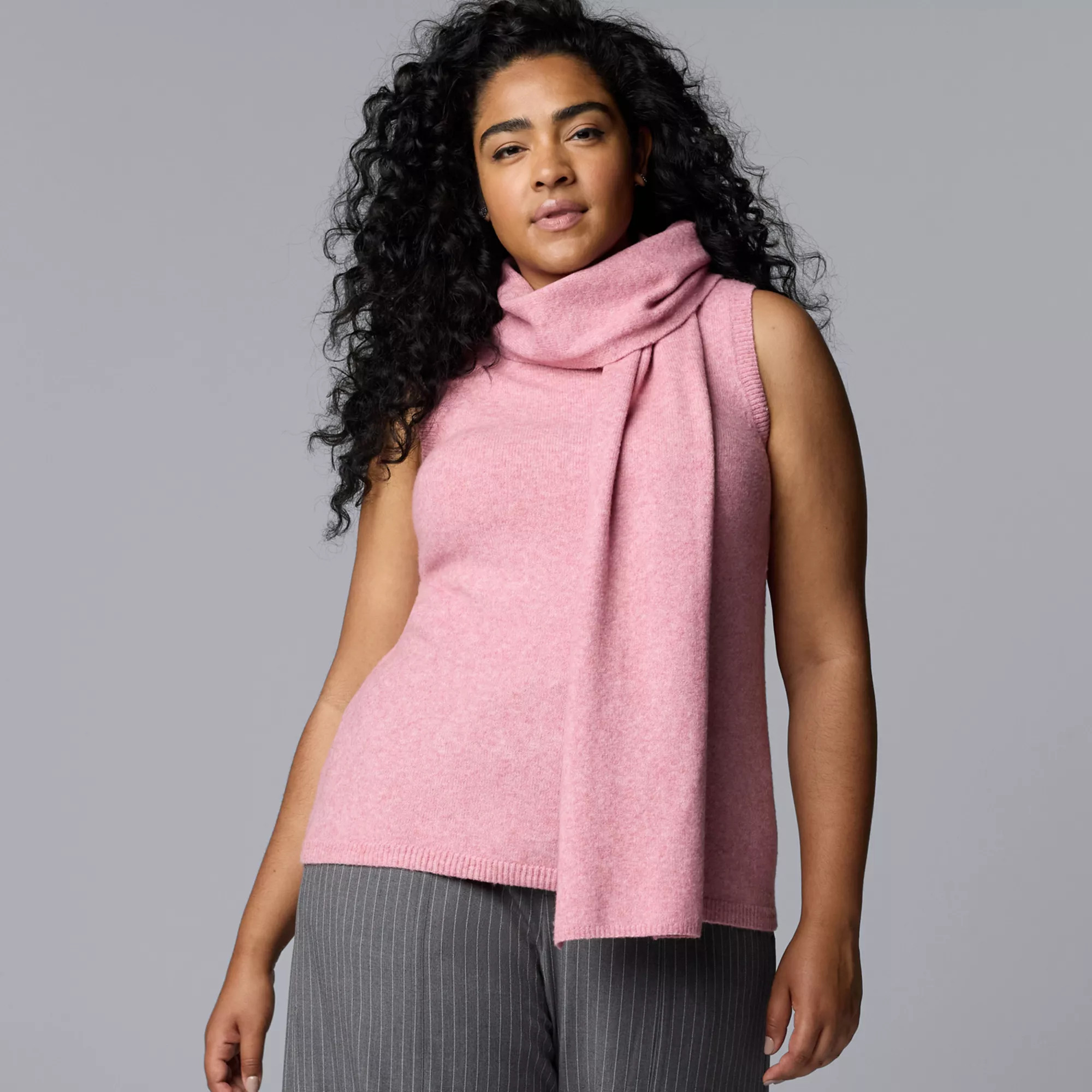 Plus Size Simply Vera Vera Wang Scarf Sweater Tank Top | Kohl's