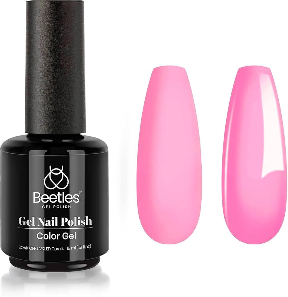 beetles Gel Nail Polish 15ml Light Pink Gel Nail Polish Bubble Bath Gel Nail Polish Baby Pink Gel... | Amazon (US)