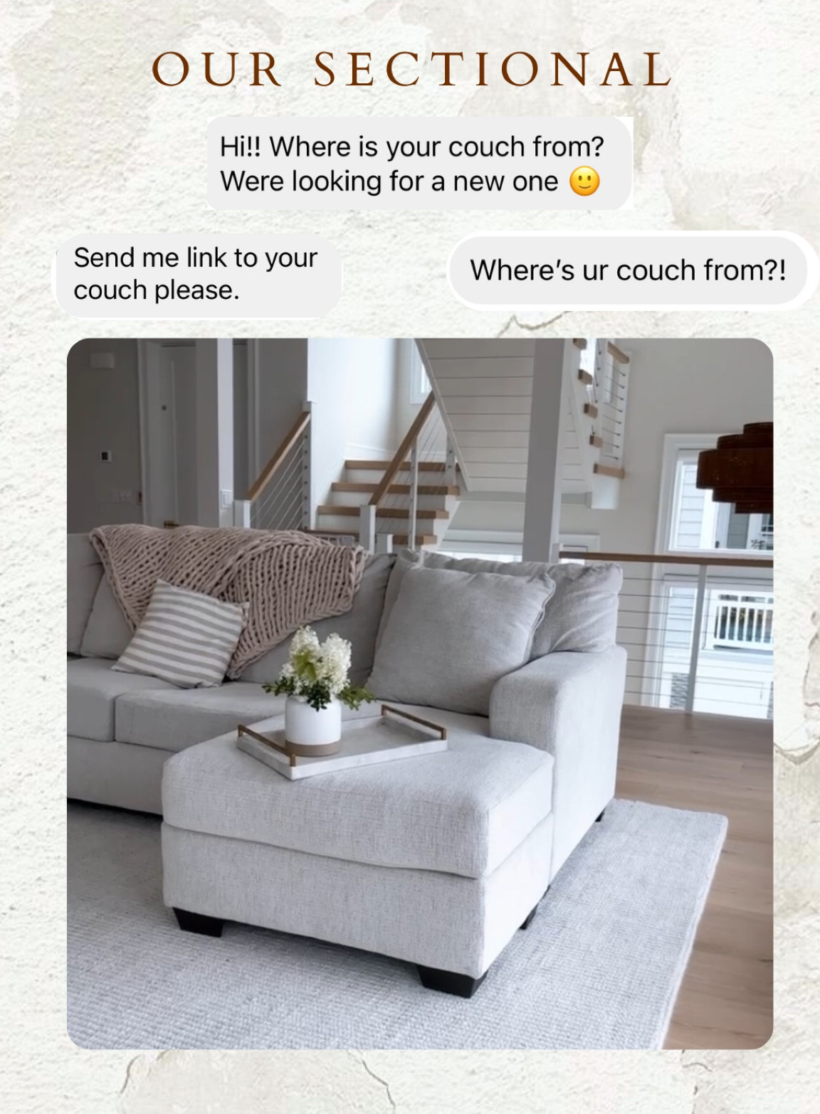 Everyone always seems shocked we have a white couch with a baby and toddler. It was super affordable and this fabric washes/ cleans PERFECTLY. 

The best bang for your back sectional sofa! We got this in 2021 when furniture was majorly back ordered everywhere we needed a specific size couch for our old house but here we are almost 4 years later and we still love it

So comfy
So affordable
Every stain comes right out of right fabric
#LTKHoliday #LTKFamily

#LTKHome